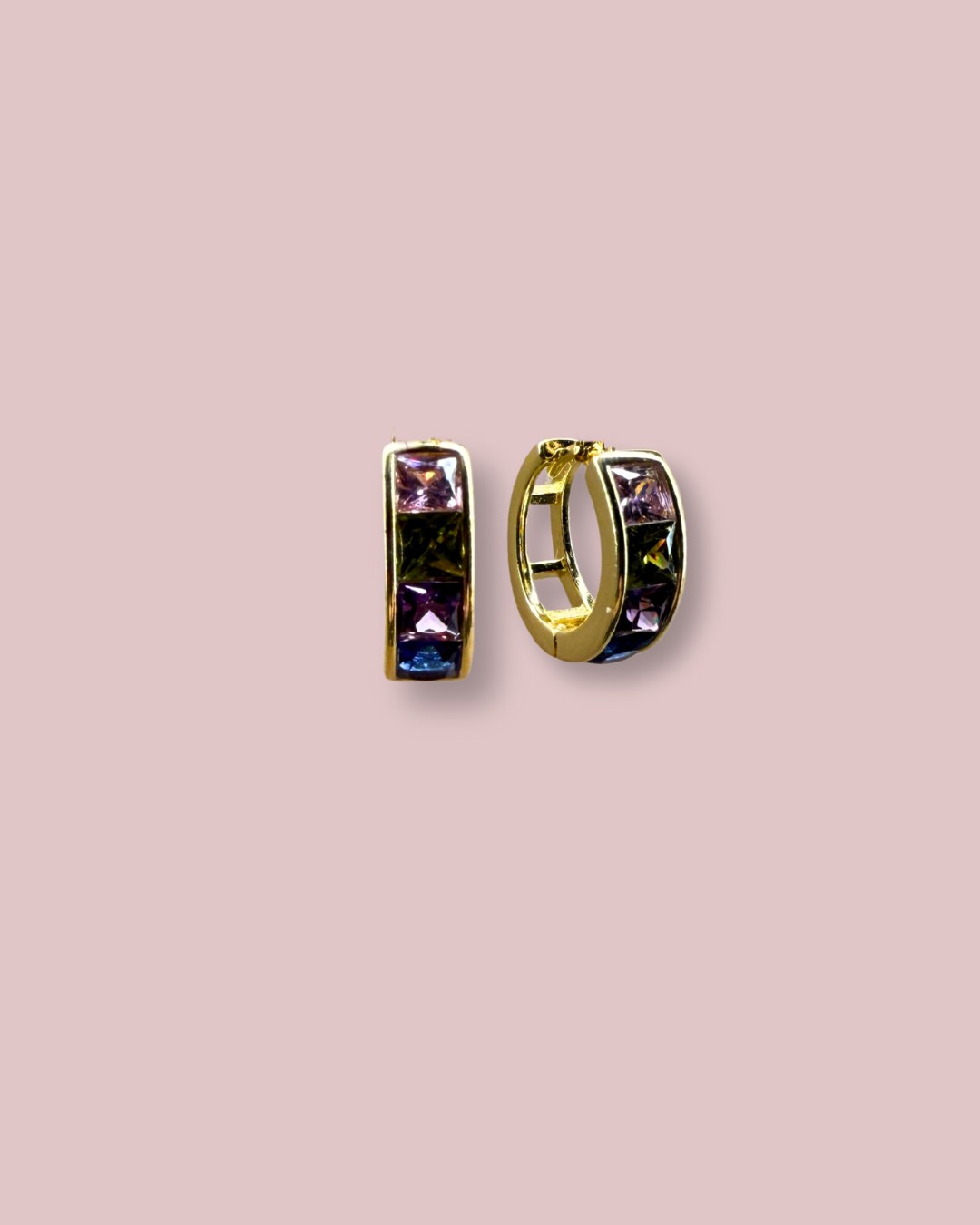 Gold Crystal Rainbow Earring