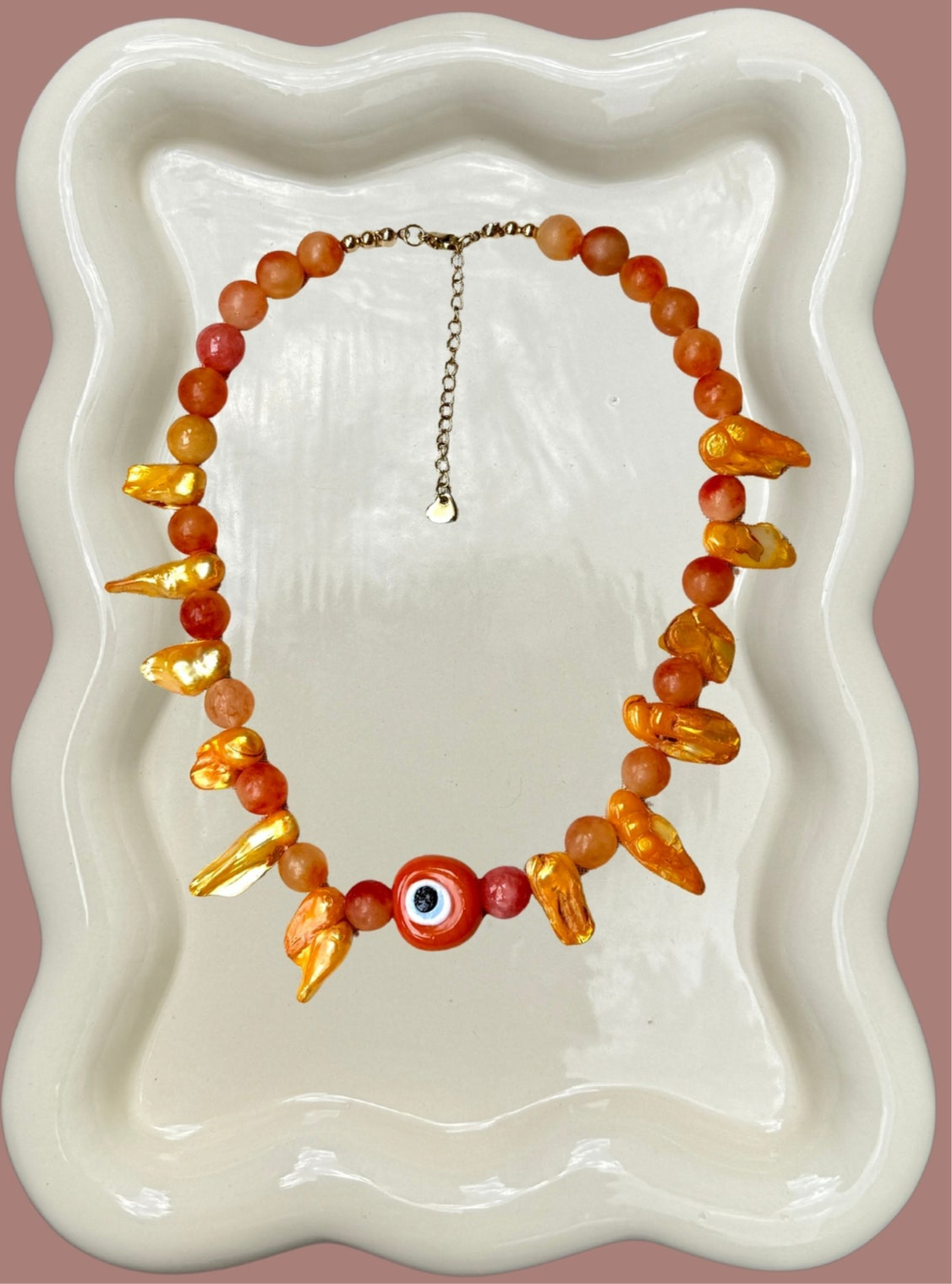 Pearl Evil Eye Necklace