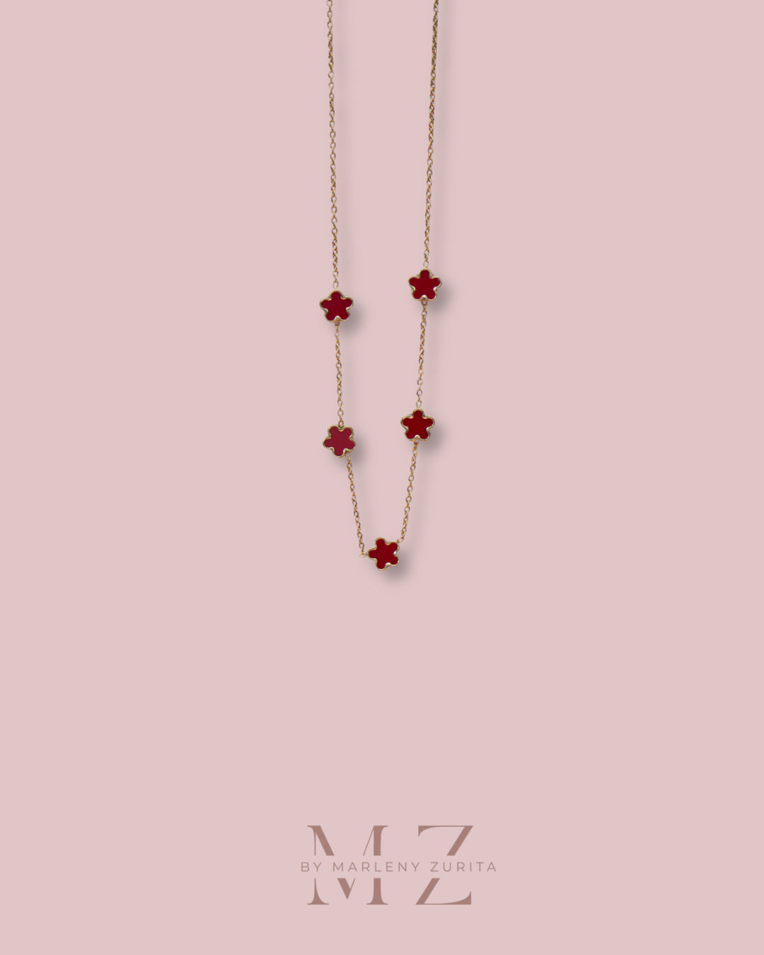 Red Flower Necklace