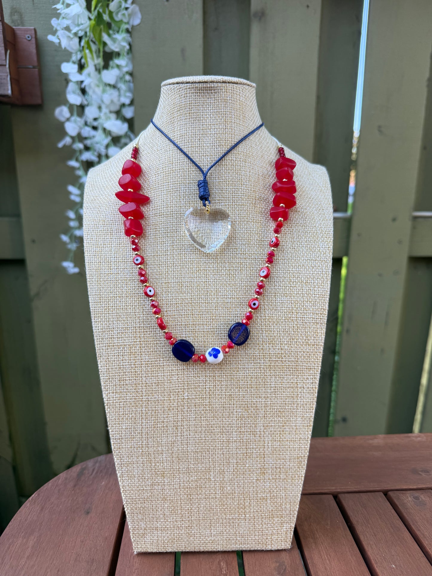 Evil Eye Crystal Resin Necklace