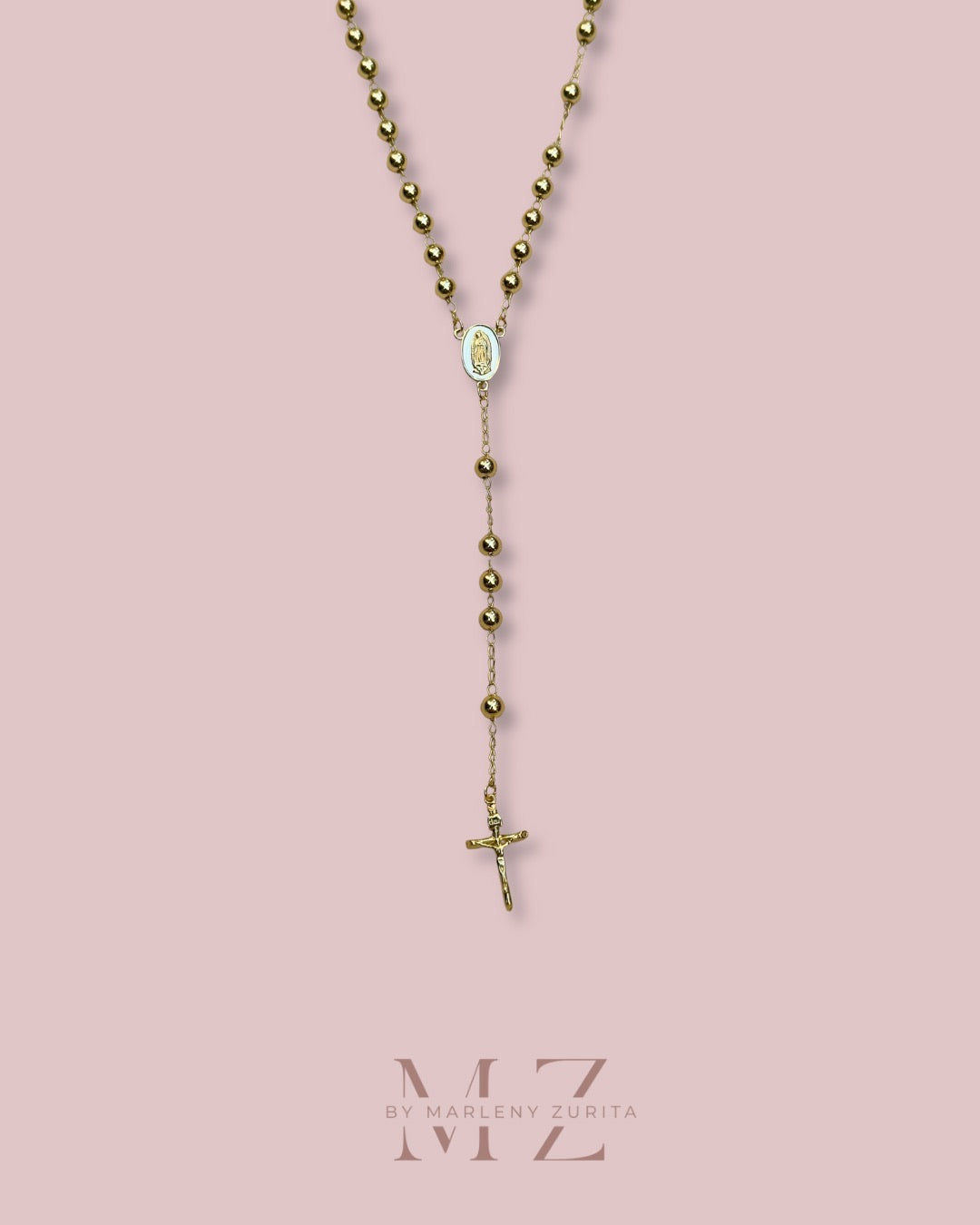 Golden Rosary Necklace