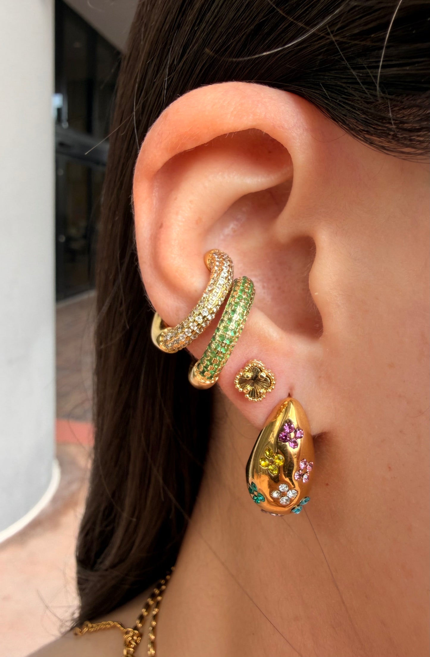 Gold Flower Earring