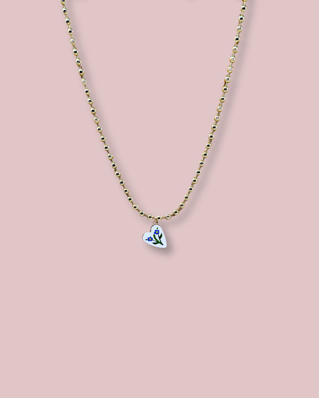 Flower Heart Pendant Necklace