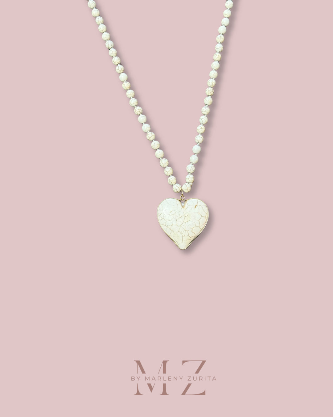 Heart Stone Long Necklace