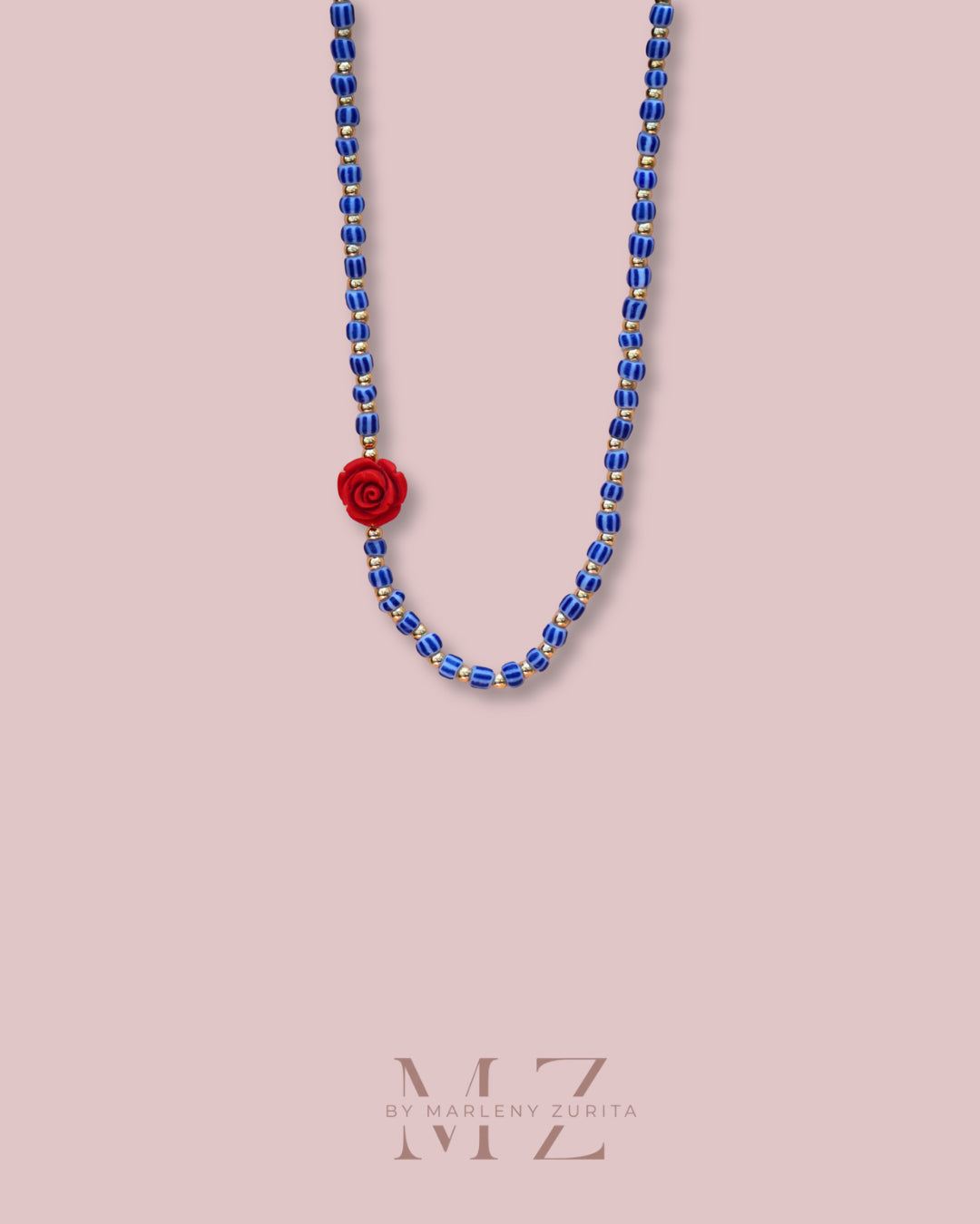 Rose Blue Necklace