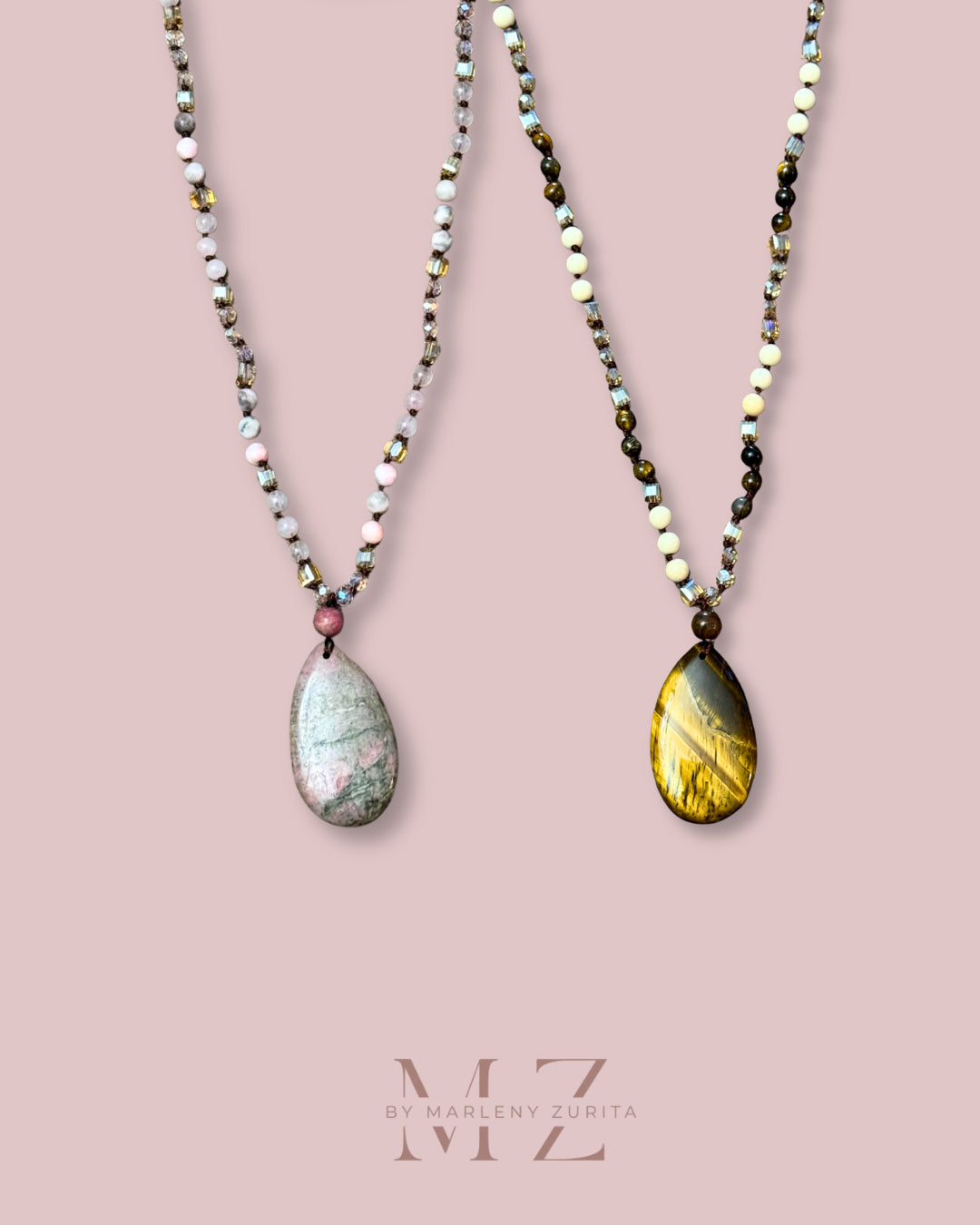 Natural Stone Long Necklace