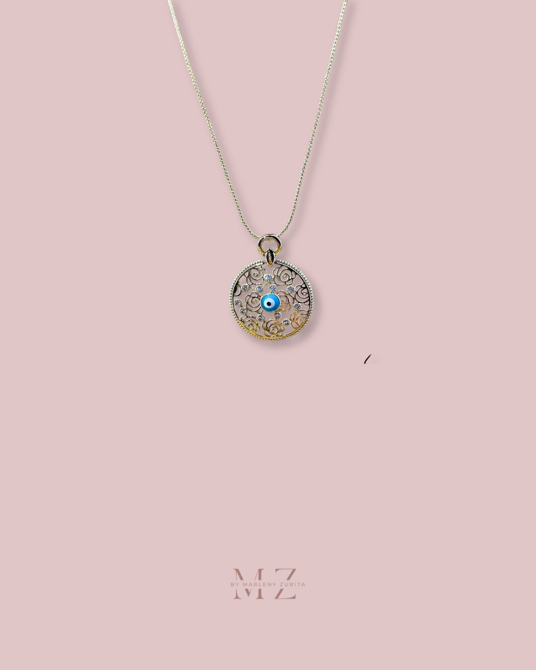 Rose Evil Eye Necklace
