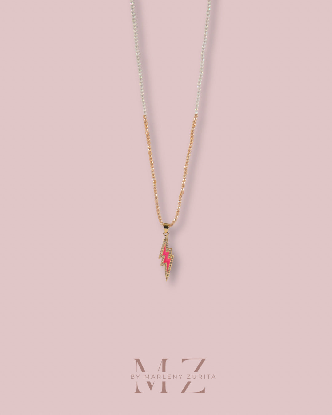 Pink Lightning Necklace