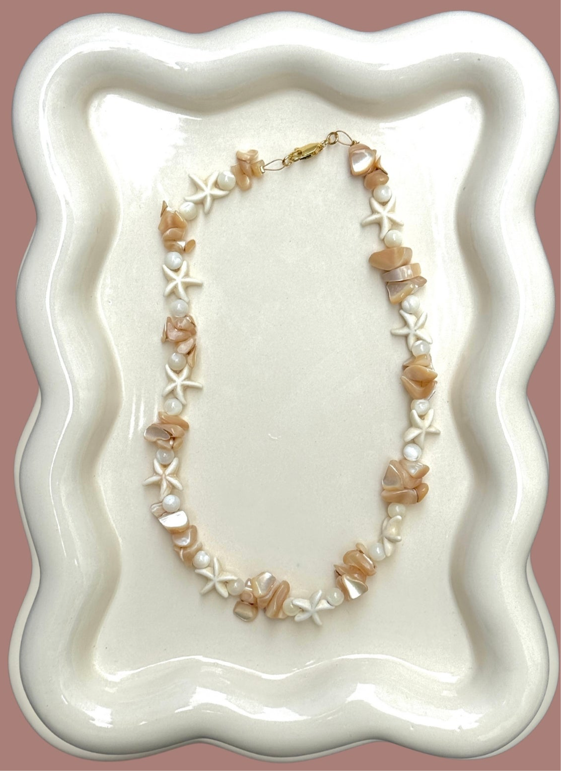Mother of Pearl Coral Necklace