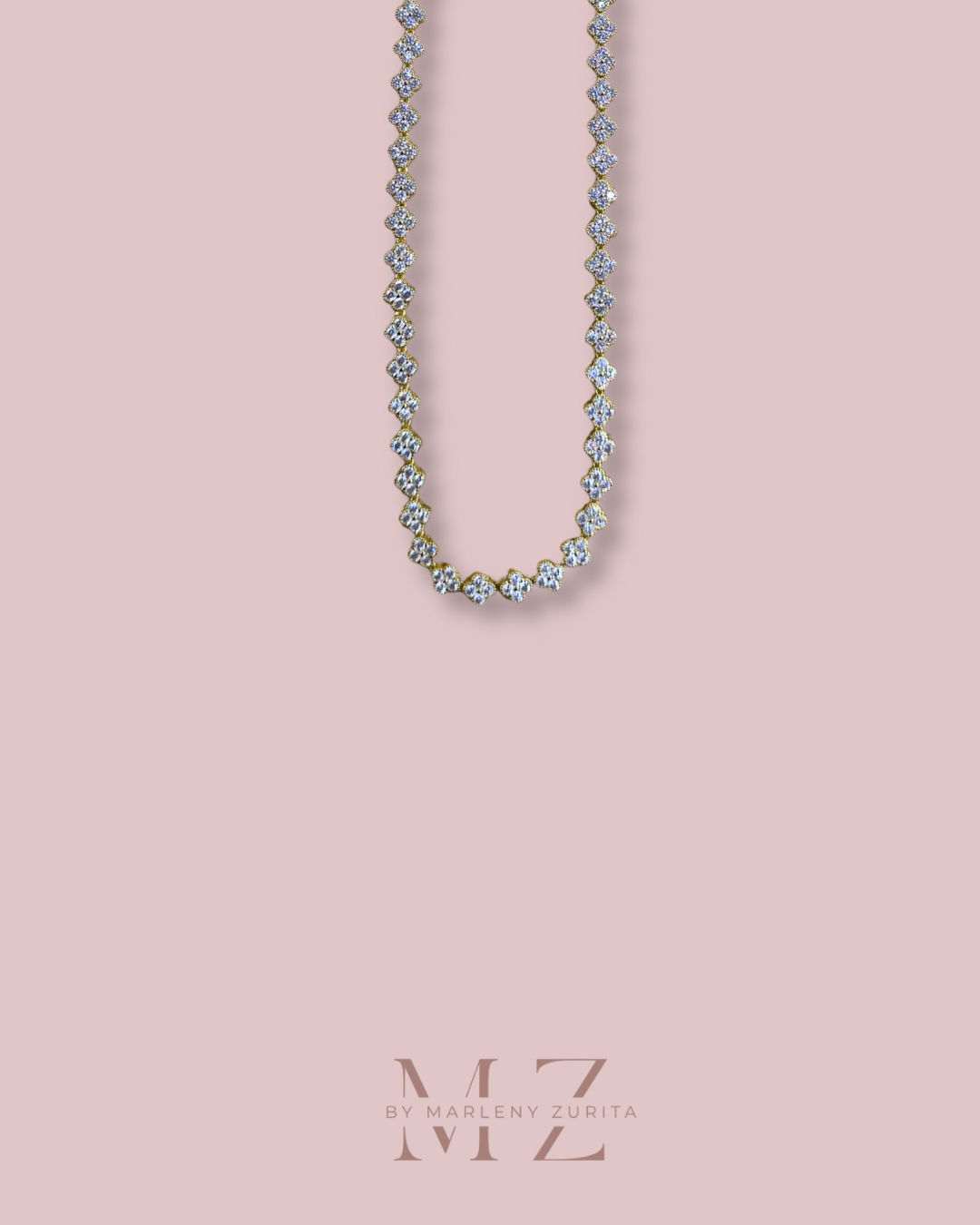 Clover Crystal Gold Necklace