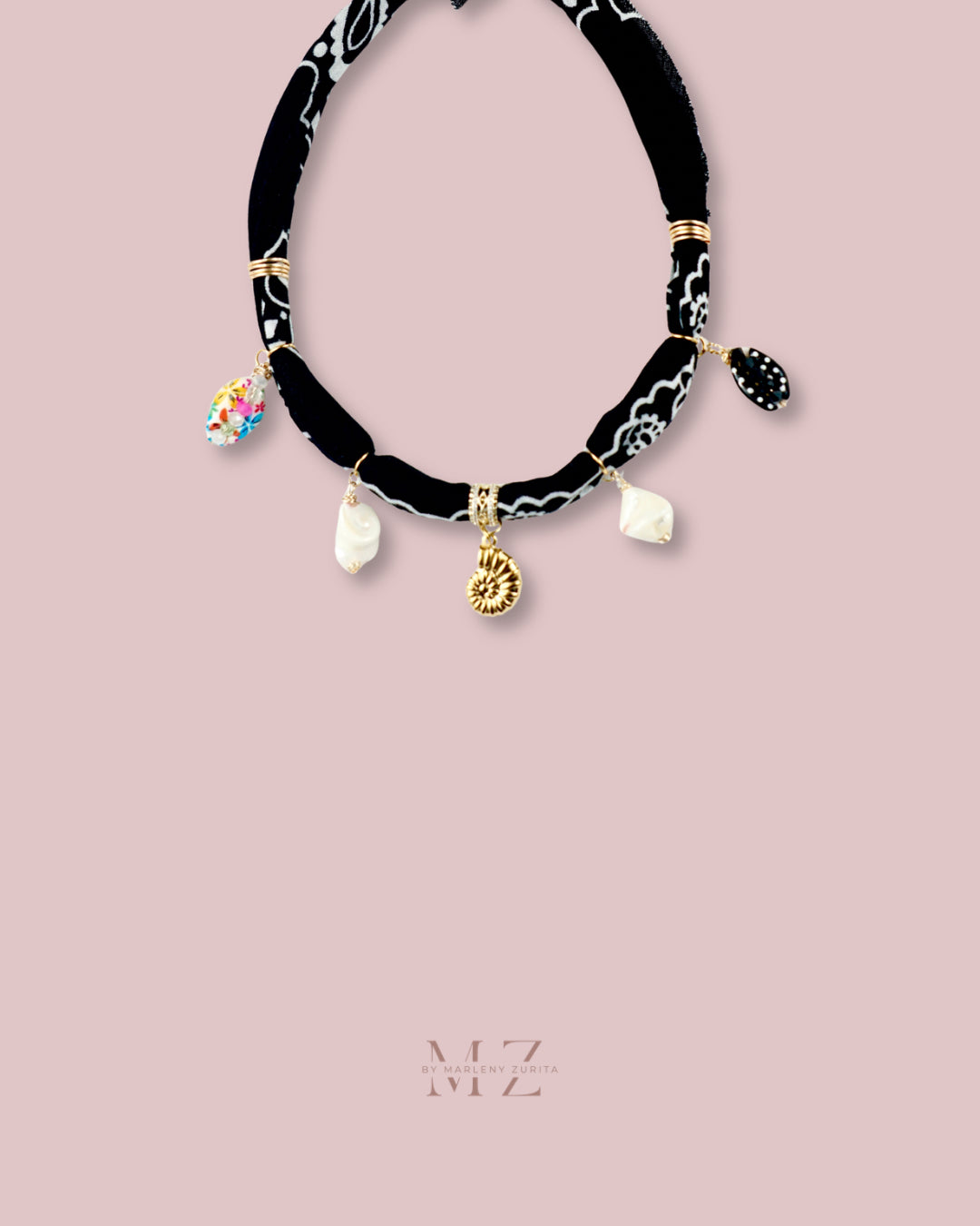 Mother of Pearl Bandana Necklace