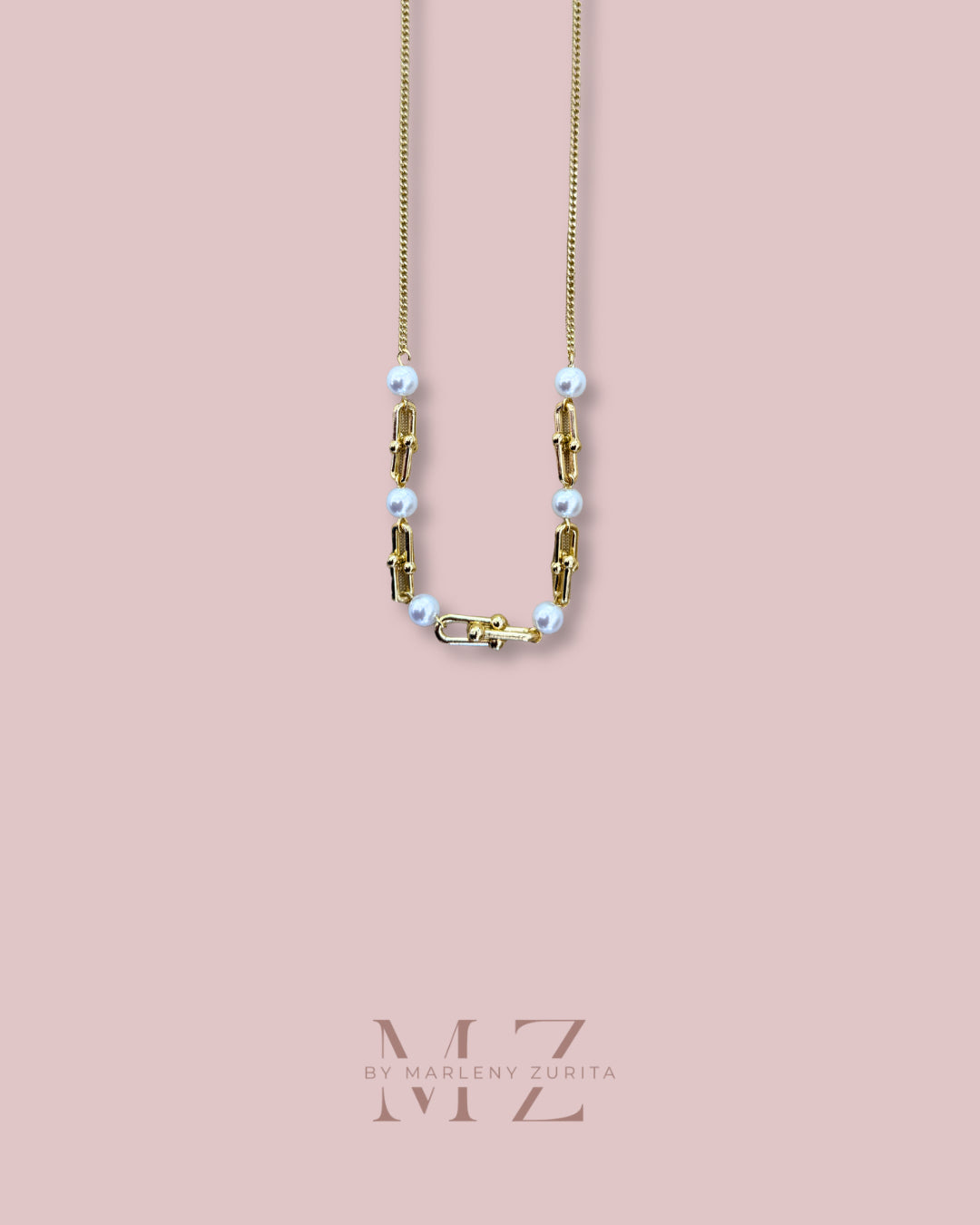 Pearl Chain Link Necklace