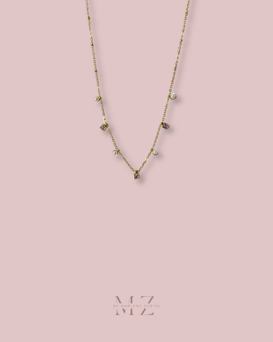 Crystal and Pearl Necklace