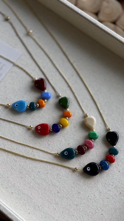 Ceramic Fish Gold Necklace