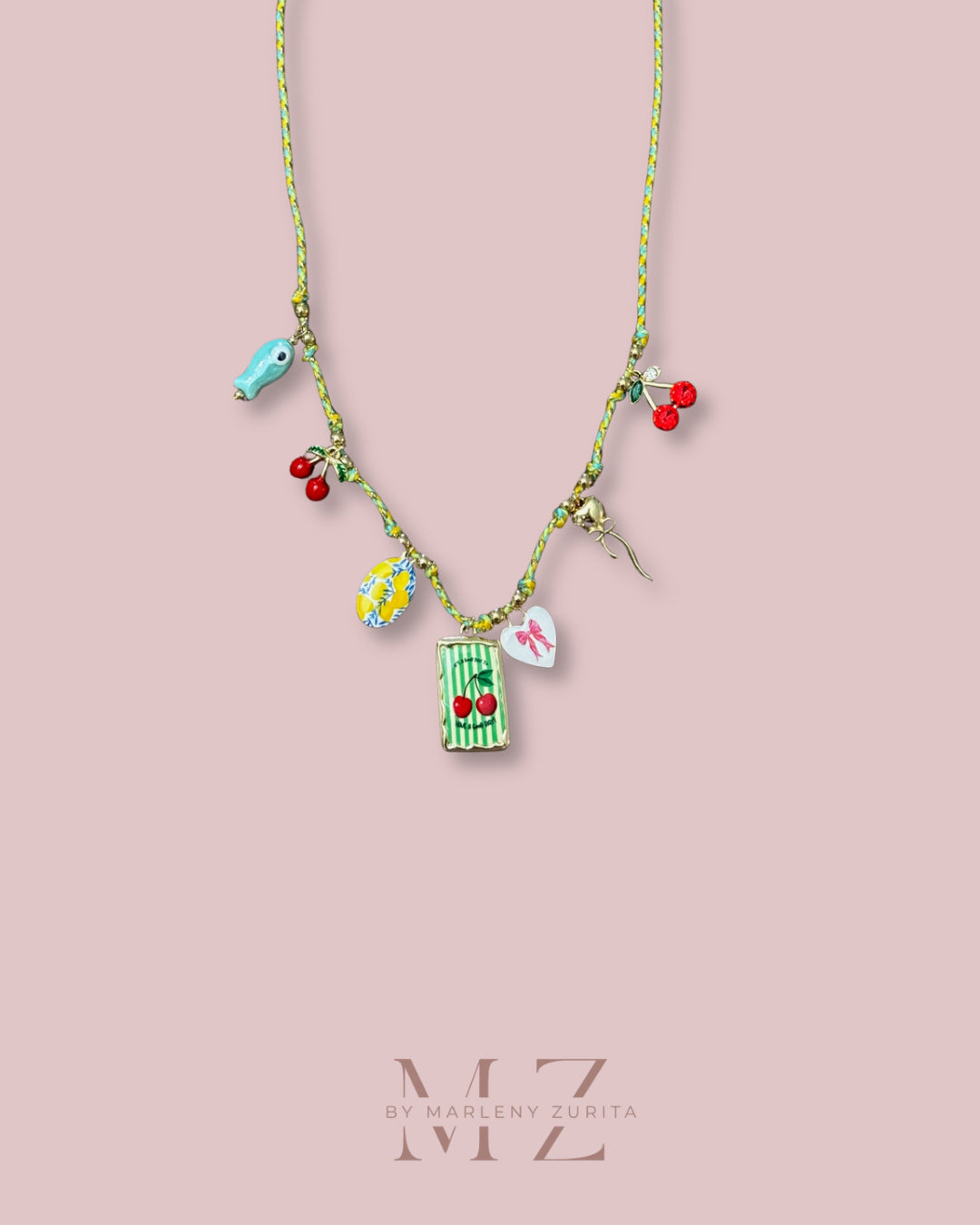 Cord Green Necklace