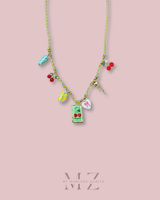 Cord Green Necklace