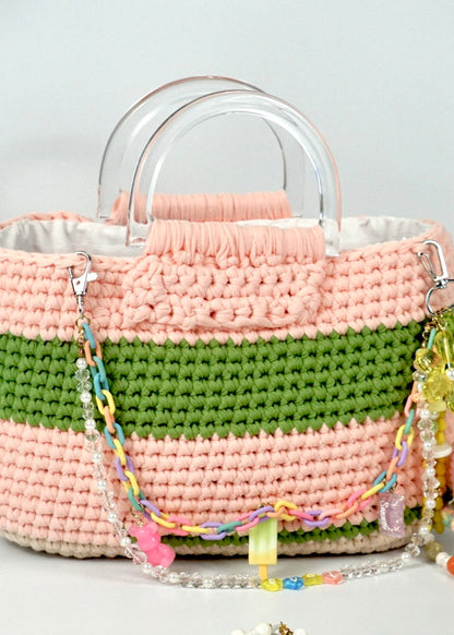 Crochet Plastic Handle Bag