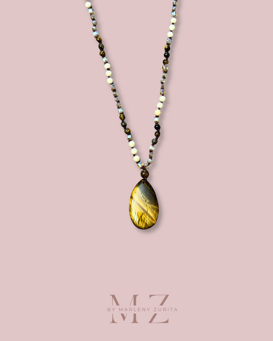 Natural Stone Long Necklace
