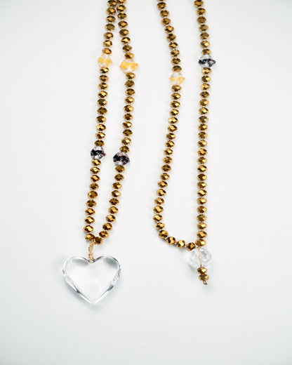 Double Heart Crystal Necklace