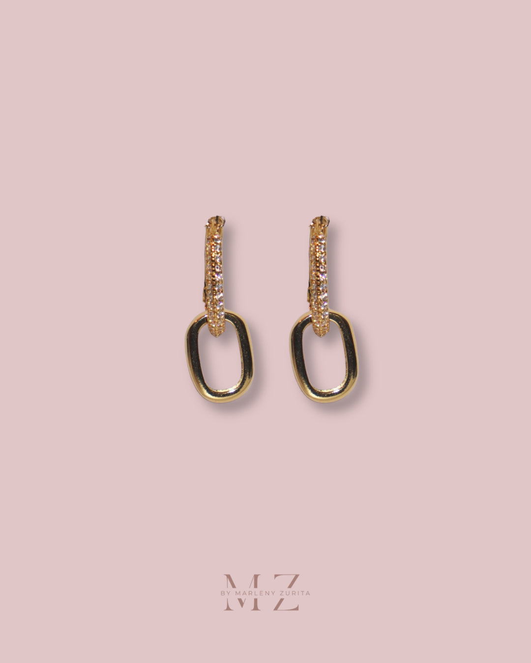 Chain Link Crystal Earring