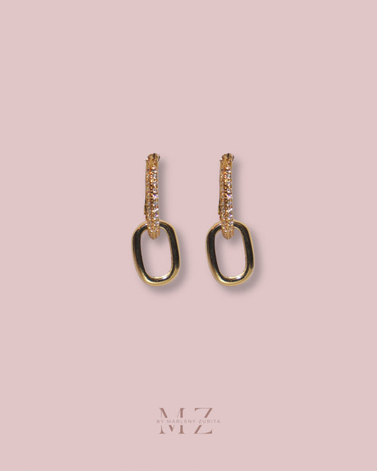 Chain Link Crystal Earring