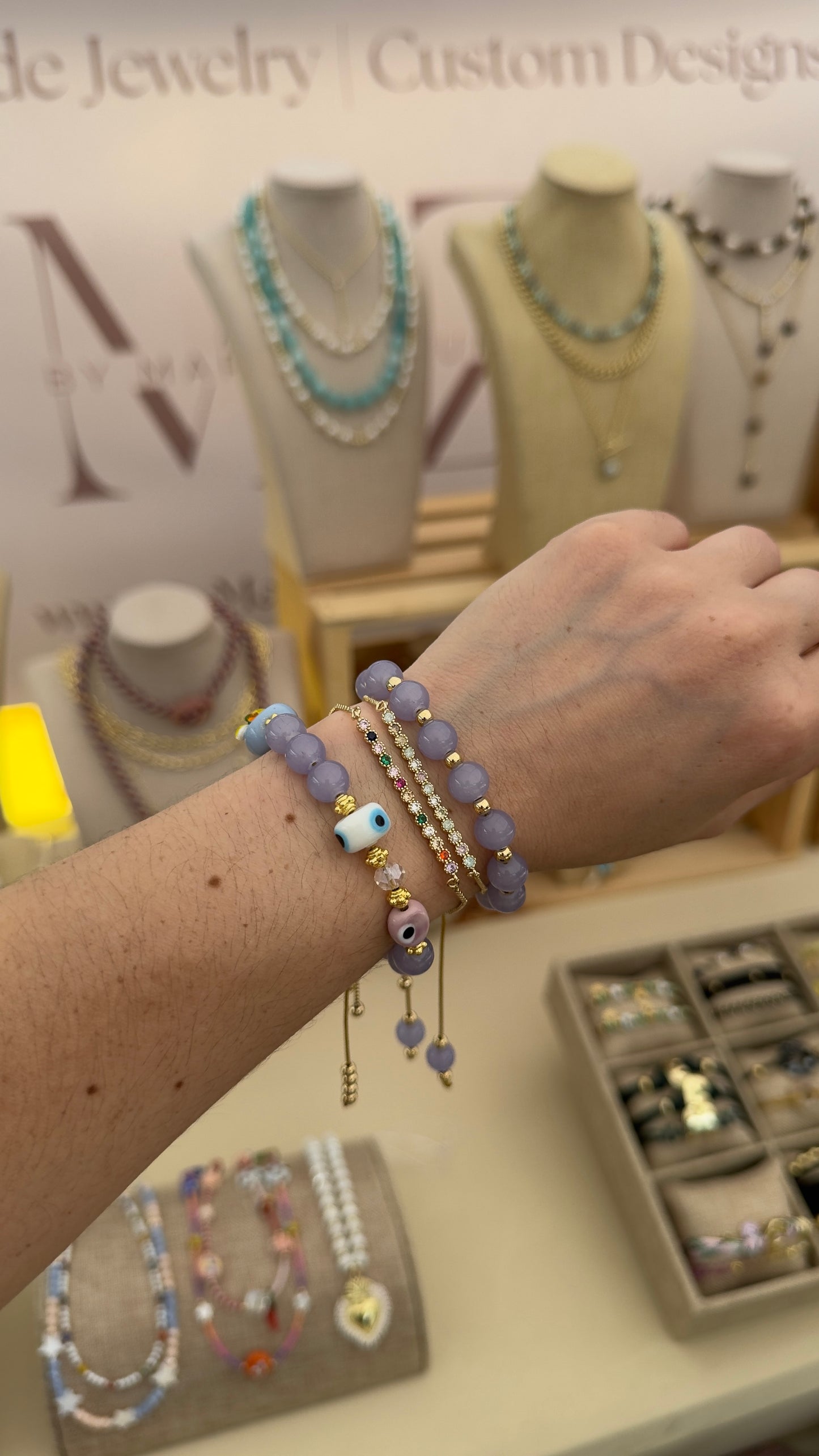 Multicolor Adjustable Gold Bracelet