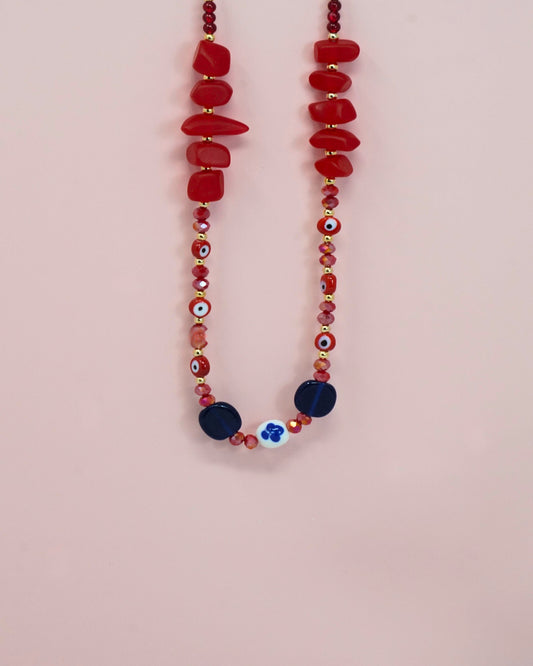 Evil Eye Crystal Resin Necklace