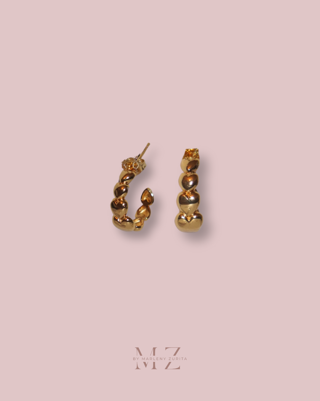 Heart Gold Hoop Earring