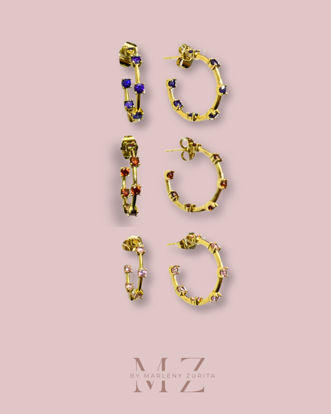 Crystal Hoop Earring