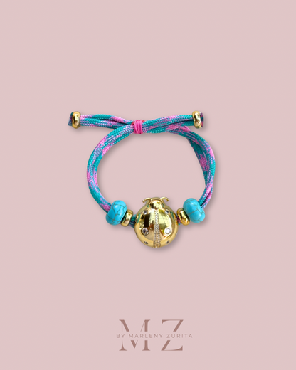 Lady Bug Gold Cord Bracelet