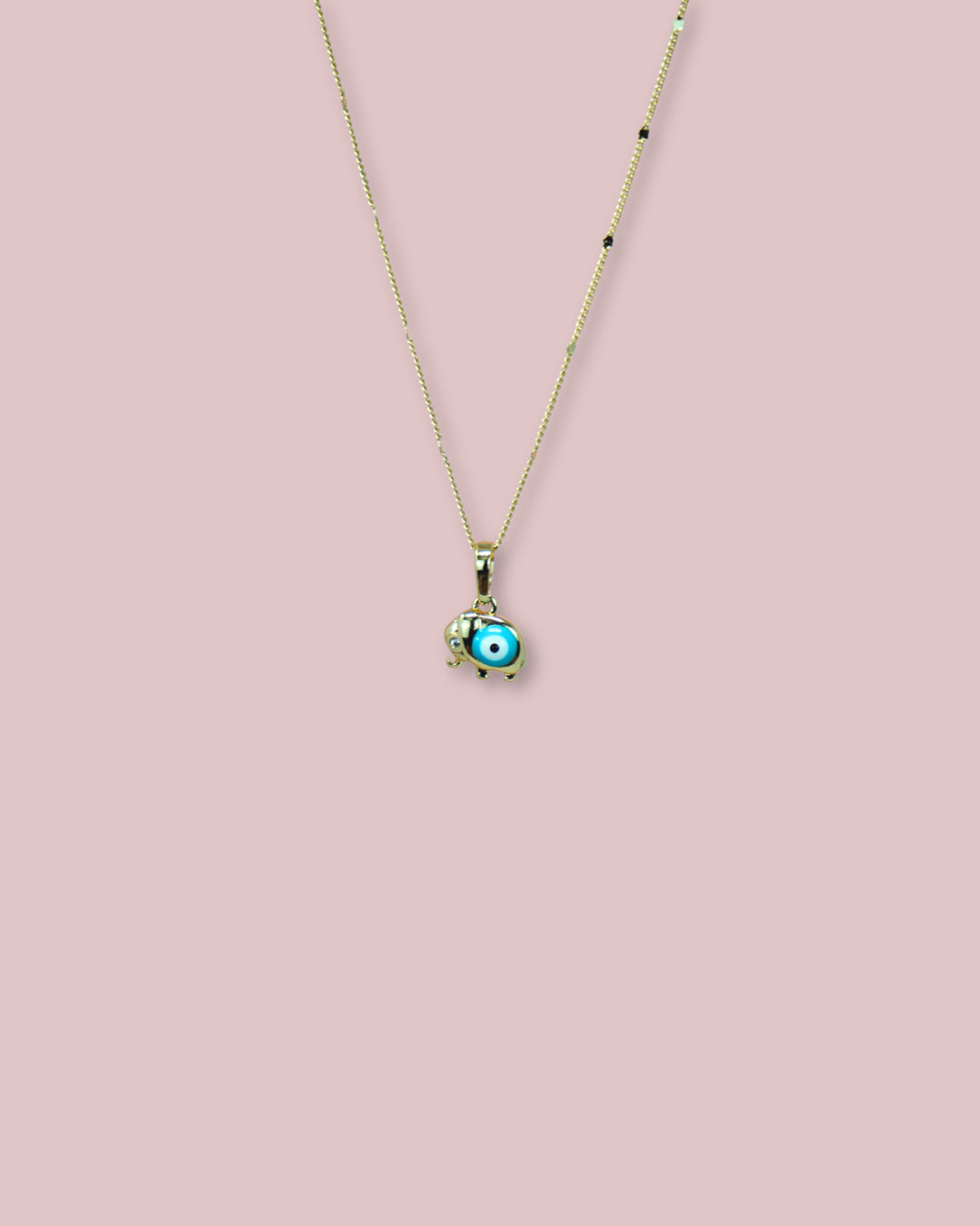 Gold Evil Eye Elephant Necklace