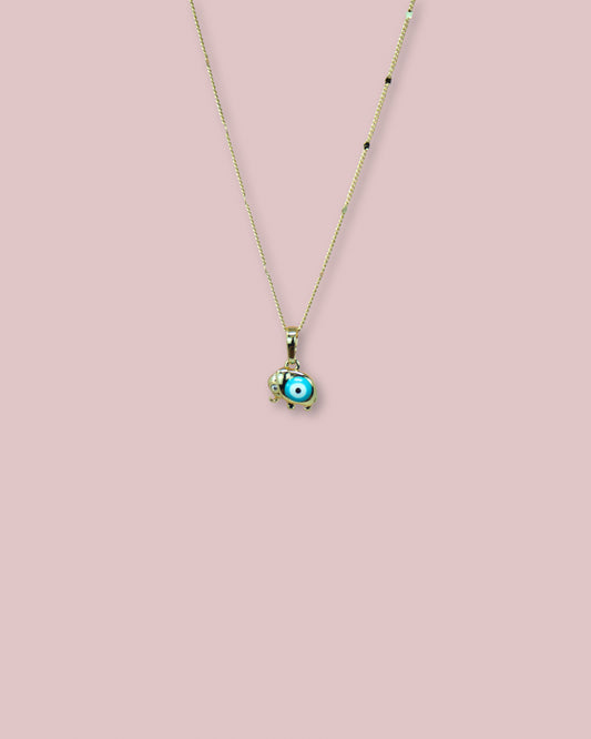 Gold Evil Eye Elephant Necklace
