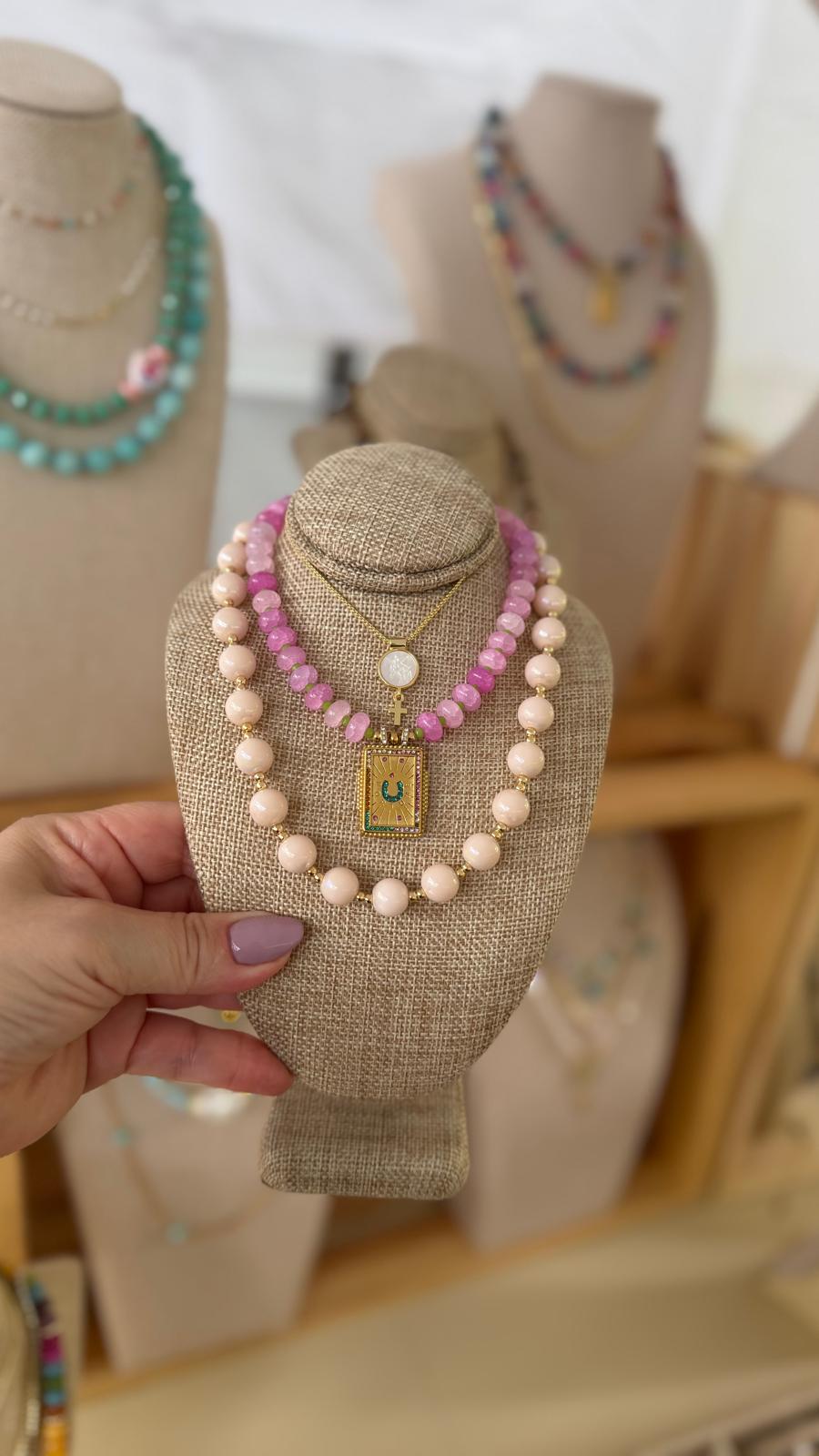 Pink Jade Necklace