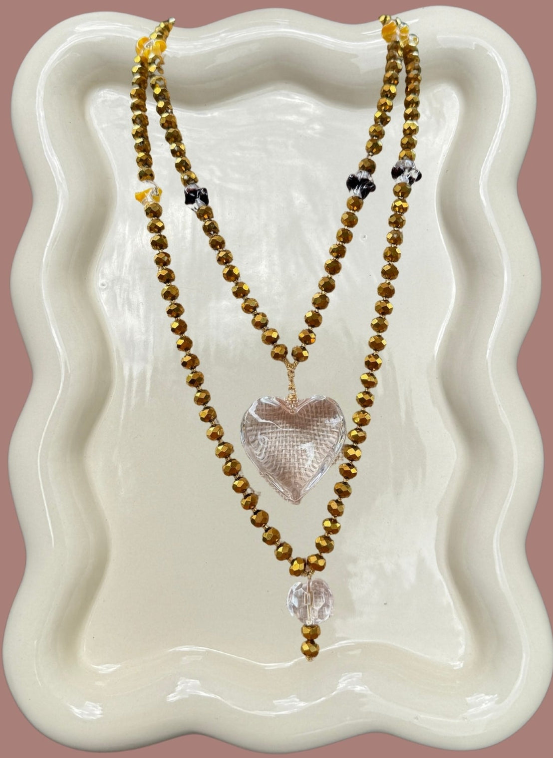 Double Heart Crystal Necklace