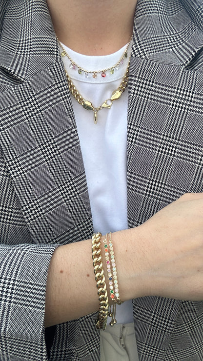 Multicolor Adjustable Gold Bracelet