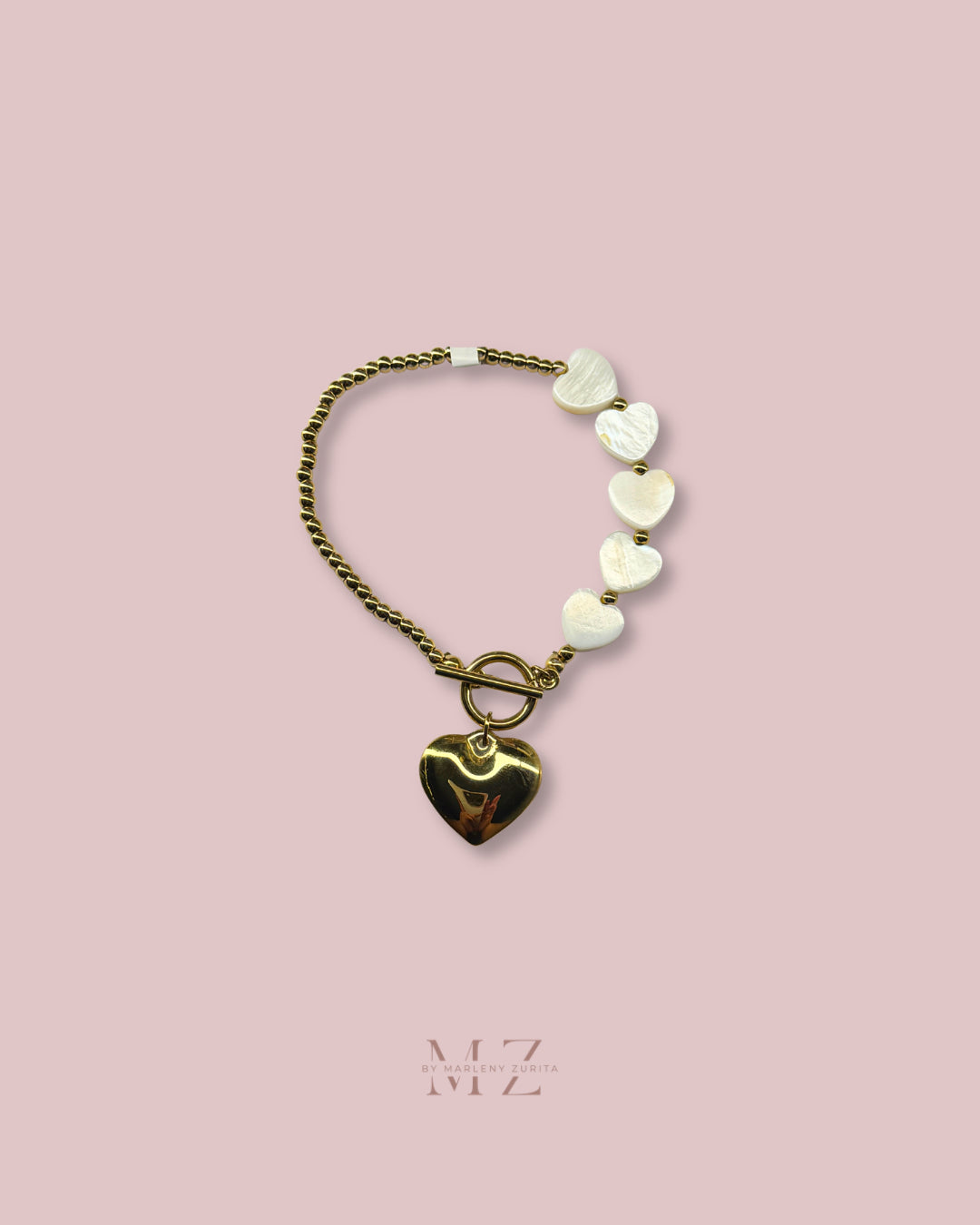 Mother of Pearl Heart Bracelet