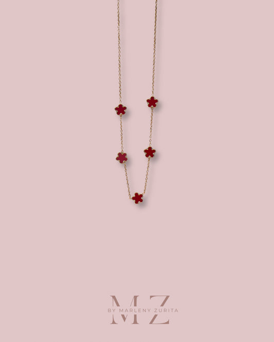 Red Flower Necklace
