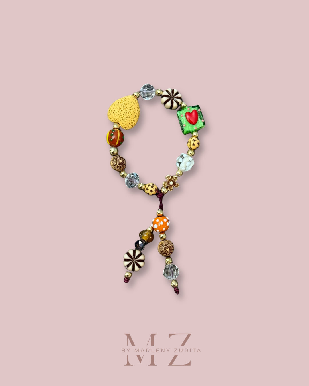 Abstract yellow brown Bracelet