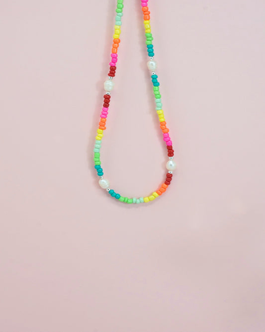 Multicolor Bead Pearl Necklace