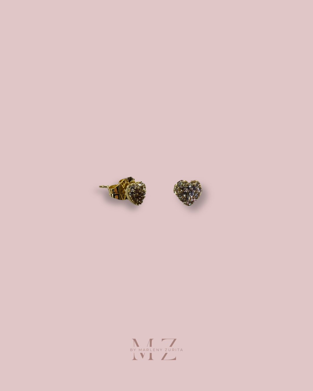 Gold Heart Stud Earring