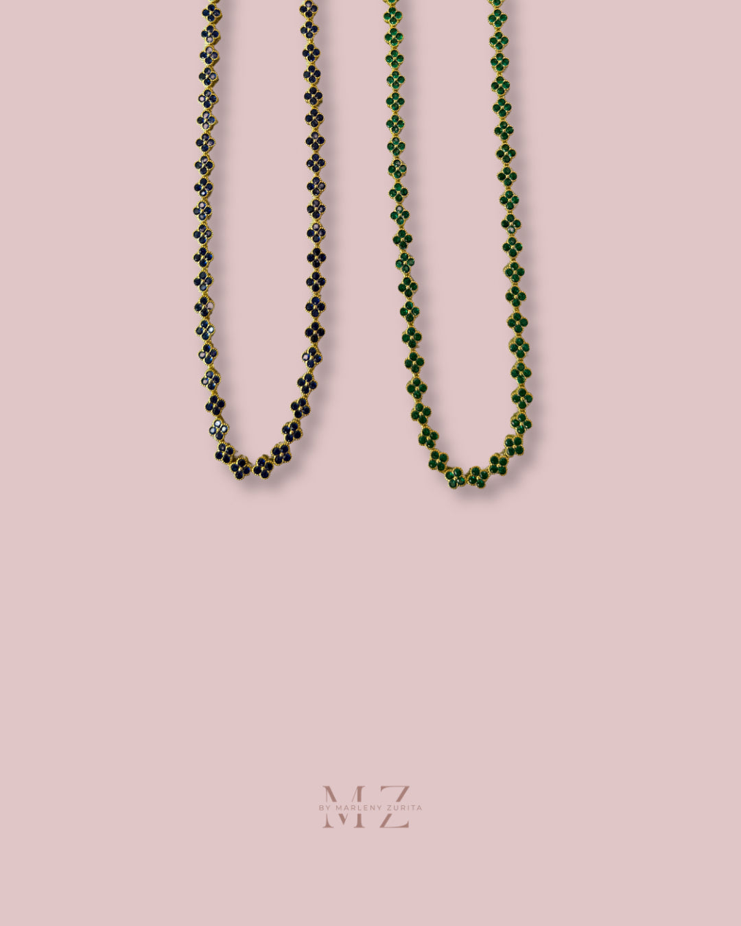 Clover Crystal Gold Necklace