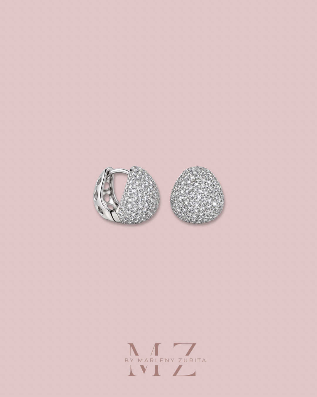 Silver Crystal Hoops