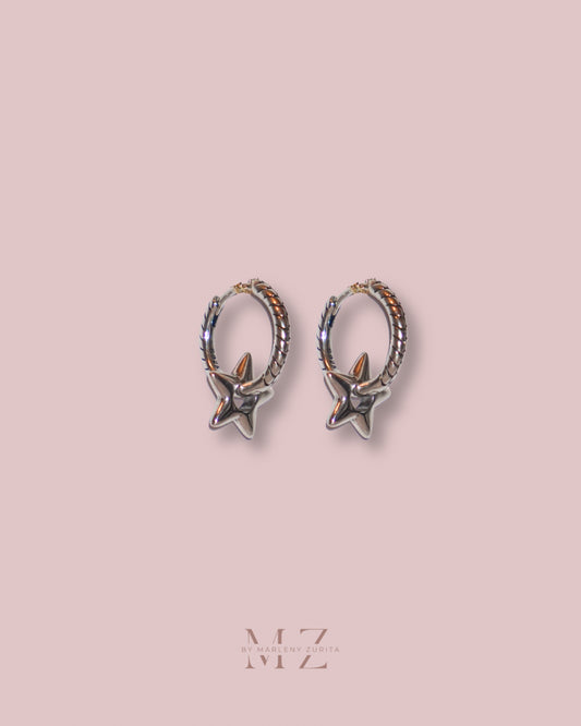 Silver Star Earring