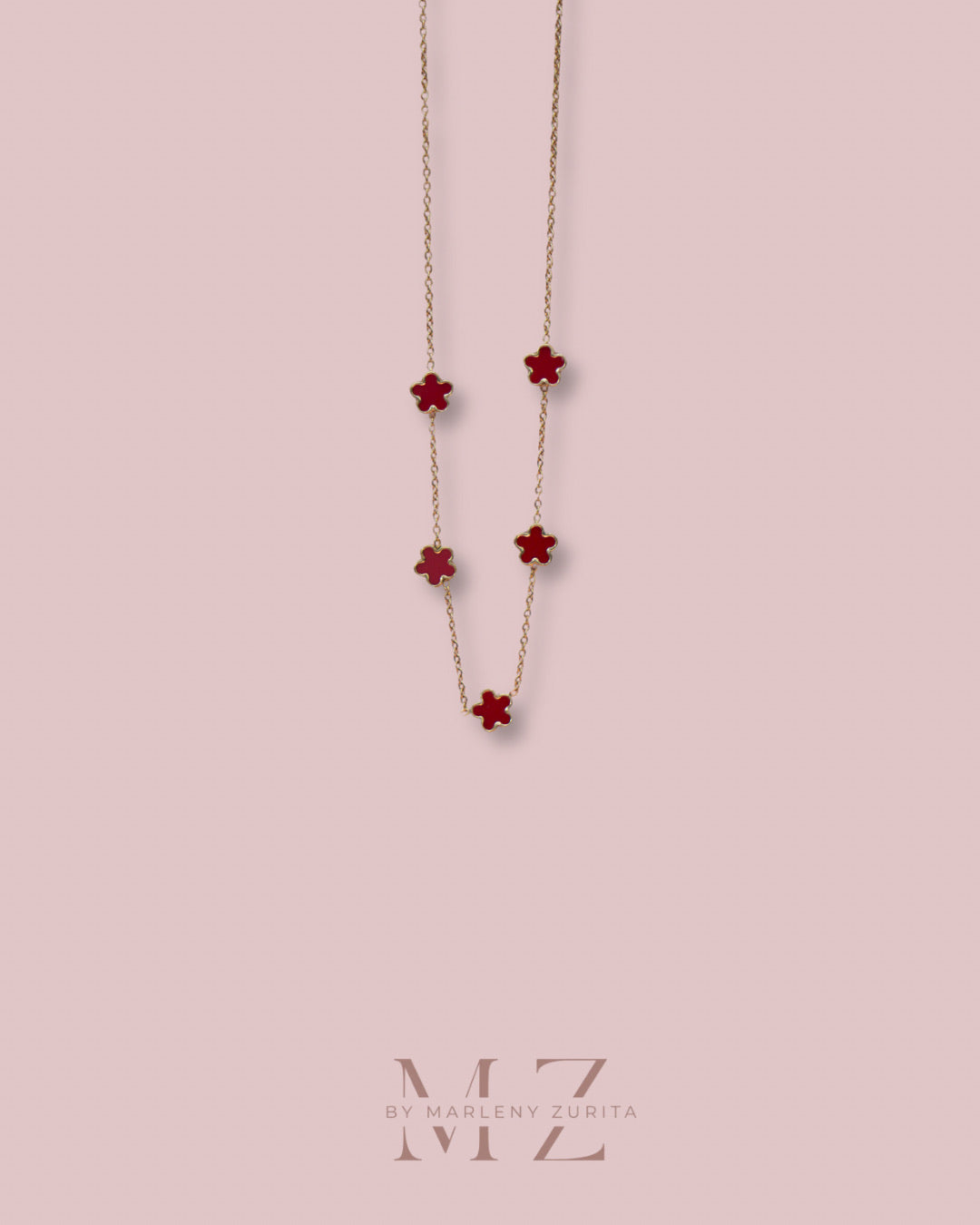 Red Flower Necklace