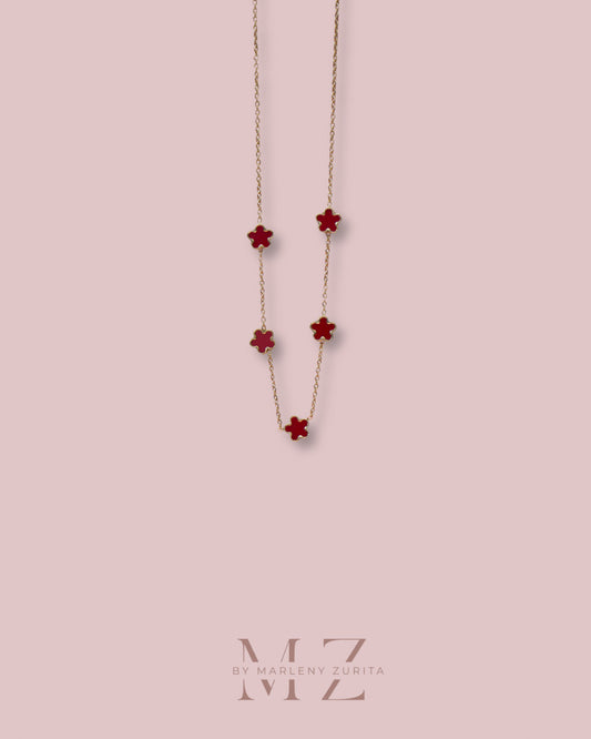 Red Flower Necklace