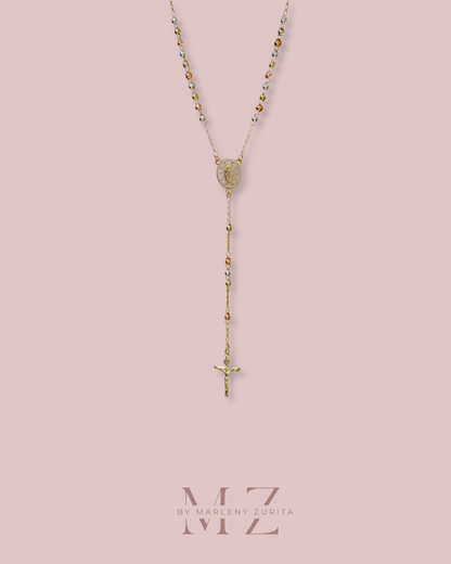 Tri-Color Rosary Necklace