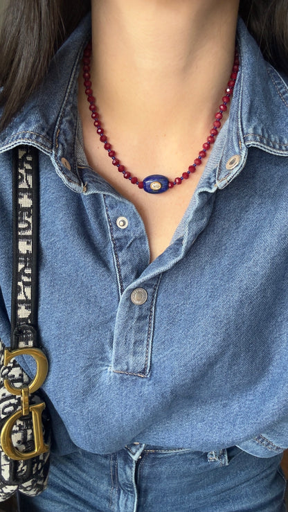 Ruby Blue Necklace