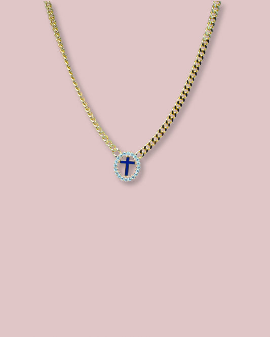 Cross Blue Necklace