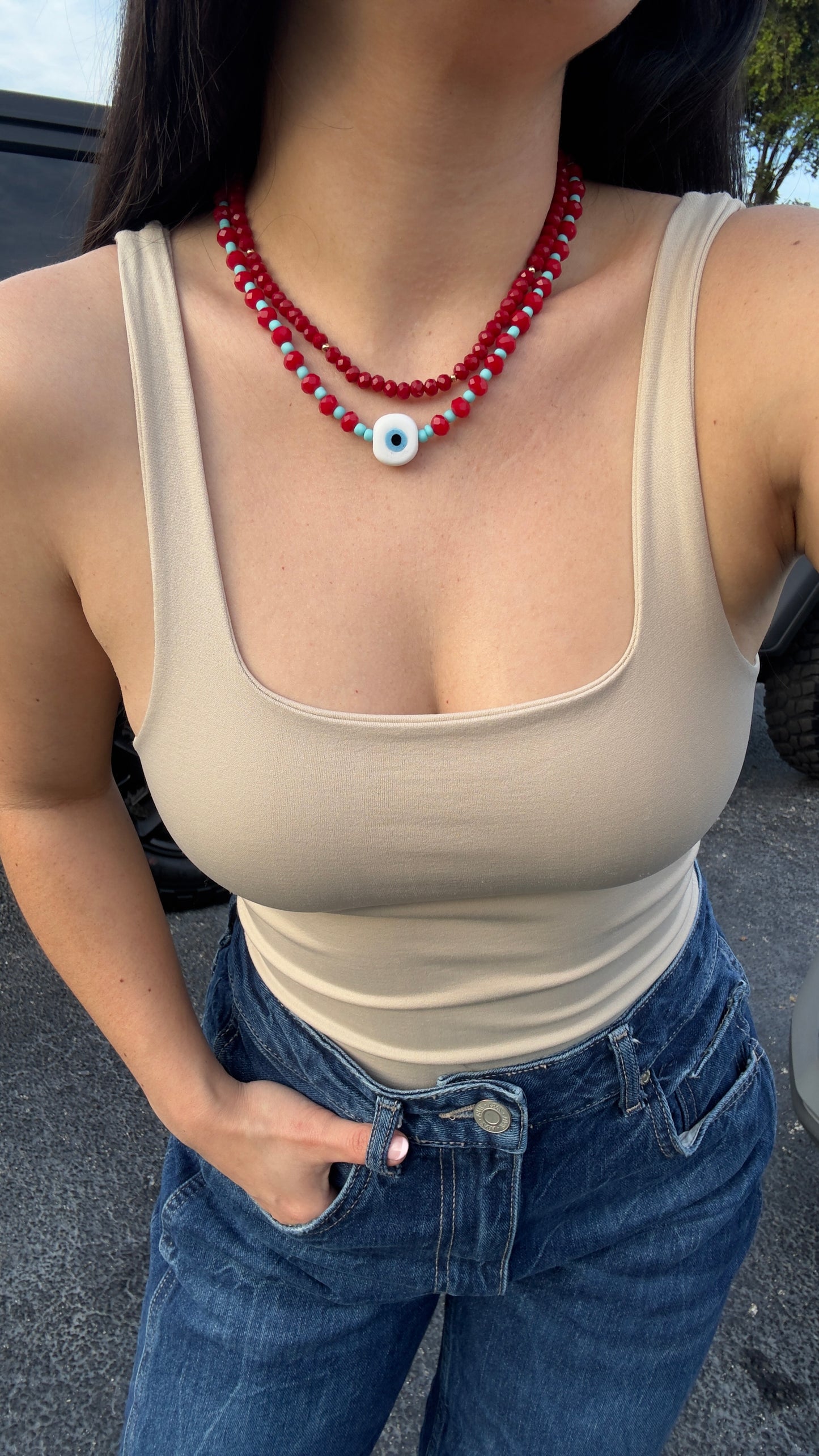 Crystal Evil Eye Necklace