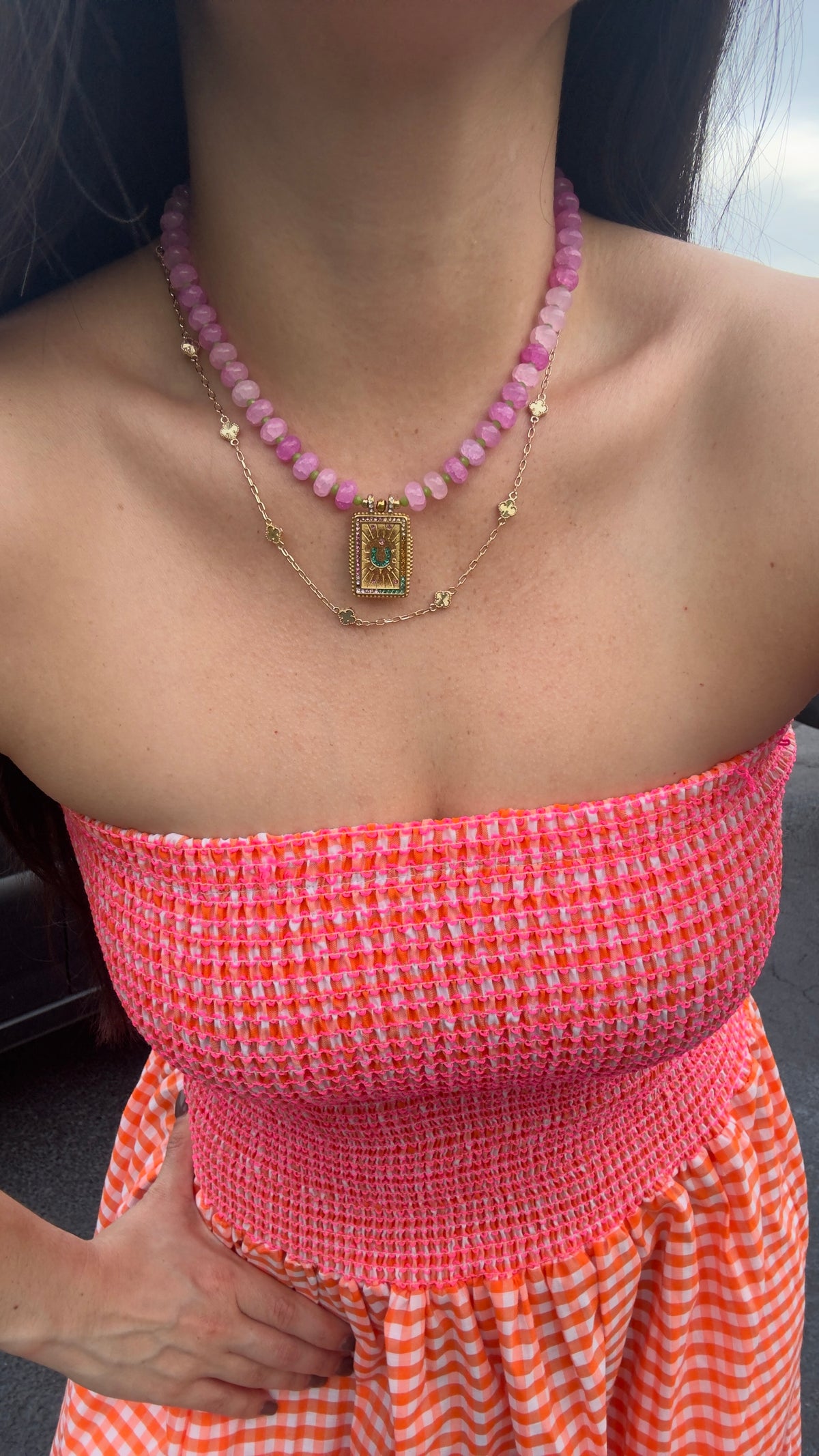 Pink Jade Necklace